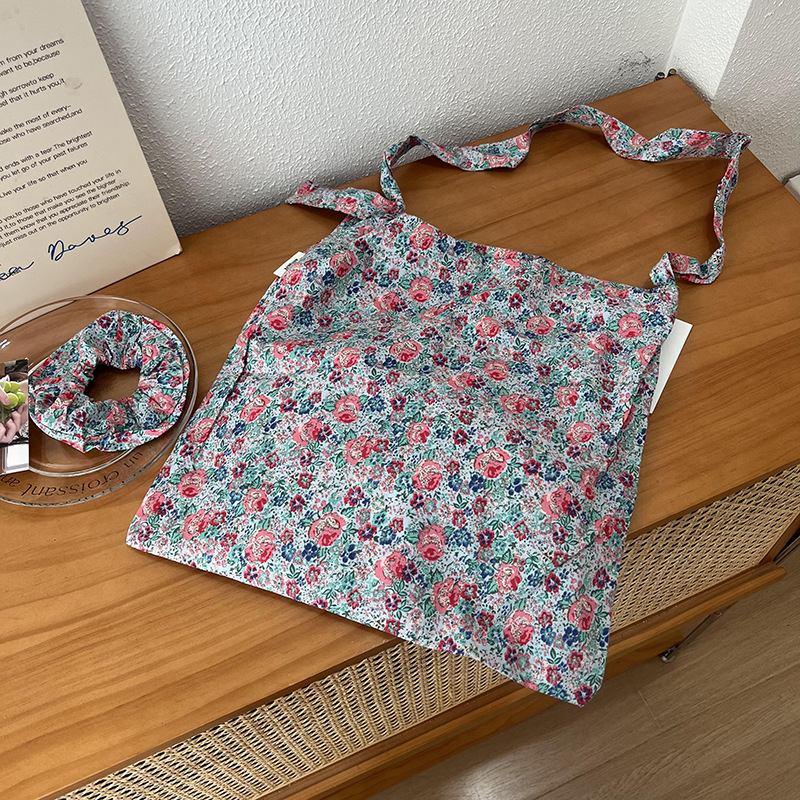 Bolsa de lona pequeña fresca y dulce impresión bolso de hombro bolso de estilo de gran capacidad bolso de hombro floral