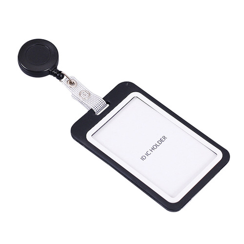 Factory direct sales mesh leather strips, easy-to-pull retractable lanyards, work card holders, chest tags, frosted surface, easy-to-pull buckles