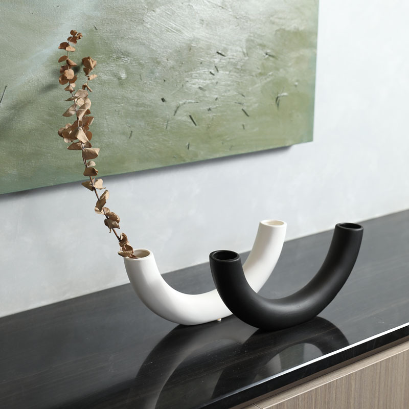 Vasos de cerámica simple gabinete de televisión oficina decoración de entrada decoración de sala de estar flor flor flor de simulación decoración del hogar