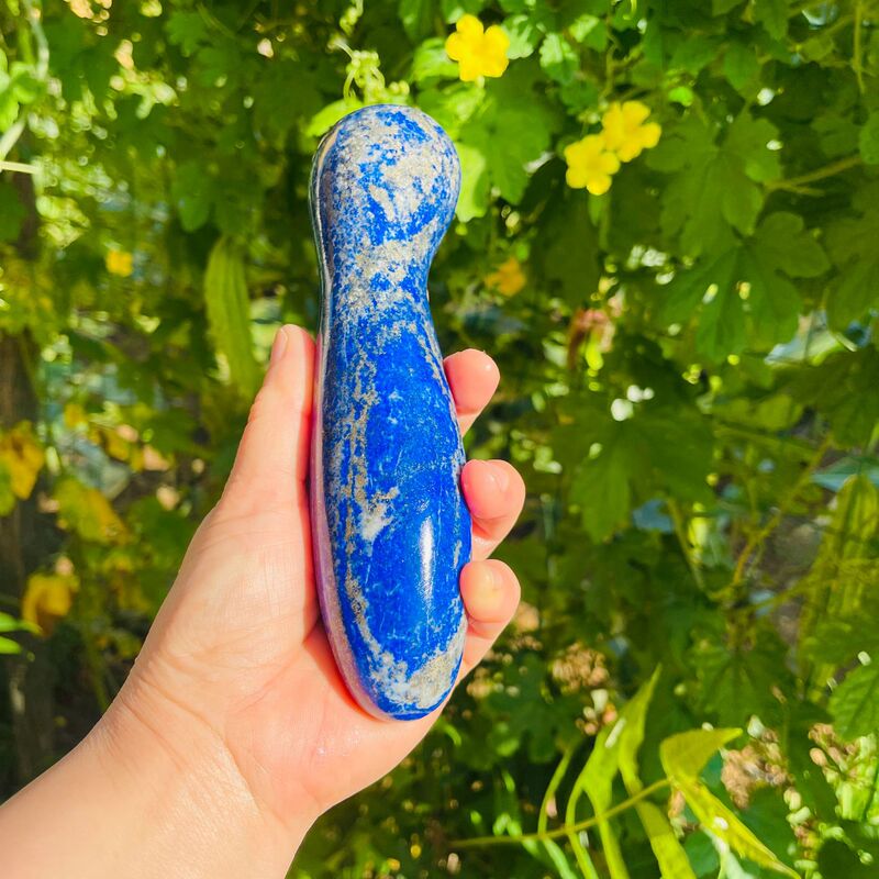 天然水晶青金石 水晶按摩棒 图 3