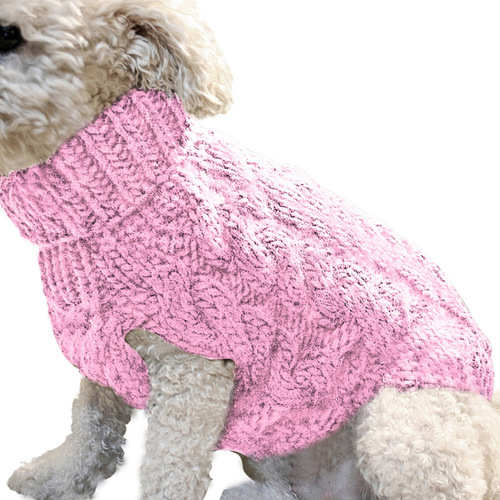 Pet Dog Sweater Fashion Autumn Winter New Pet Clothes Solid Color Cable Knit Warm Clothing Comfortable
