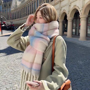 2024 autumn and winter new online red scarf fashion Korean-style cashmere tassel warm scarf Joker atmosphere shawl