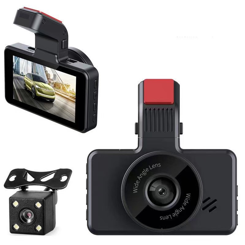 High-definition night vision dashcam, no wiring required, front and rear dual recording, connected to mobile app, reversing image 1440P