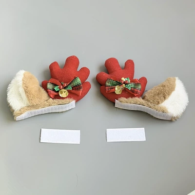 Motosiklet dəbilqələri: Helmet Accessories Quick Release - christmas-elk-1-pair-red
