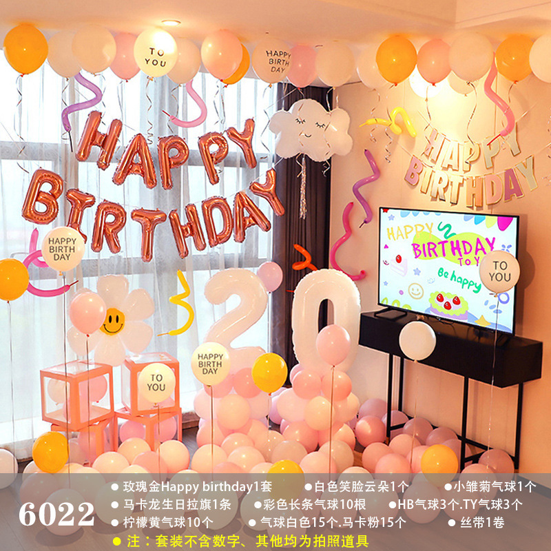 网红成人周岁生日气球套装派对儿童生日气球卡通装饰布置|undefined