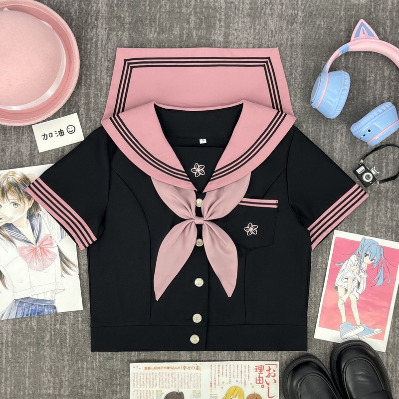 【夏桜】オリジナルJK制服 和風カレッジスタイル セーラー服 学校用品 甘いガール風クラス制服 卒業式制服|undefined