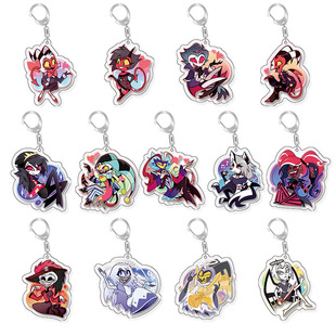 Q version of Hell Inn Vicky Charley Alastor Cute Cartoon Acrylic Keychain for Friends Gifts