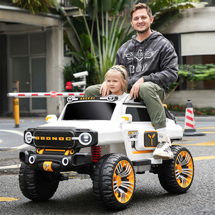 Children's electric car can be used for adults, boys and girls, four-wheel remote control car charging baby self-driving battery toy car