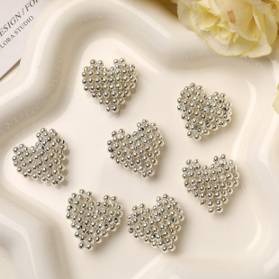 Ins Korean Y2K Girl Fashion Stereo Silver Heart DIY Personalized Earrings Women's Bags Shoes Flower Shoe Buckle Accessories