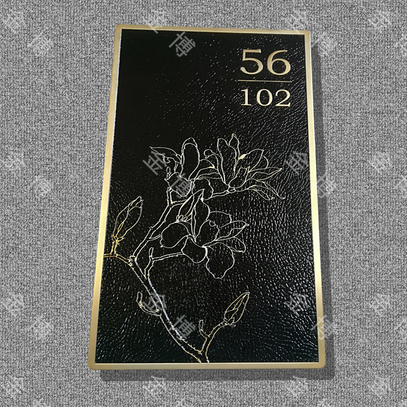 Puerta de metal en relieve personalizada número de puerta de villa de cobre antiguo número de habitación de hotel de alta calidad placa de identificación personalizada