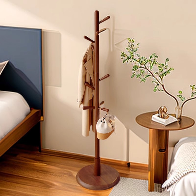 Corner Clothes Rack, Household Coat Rack, Bedside Clothes Rack, Vertical Space-Saving Floor-Standing Clothes Rack, Solid Wood