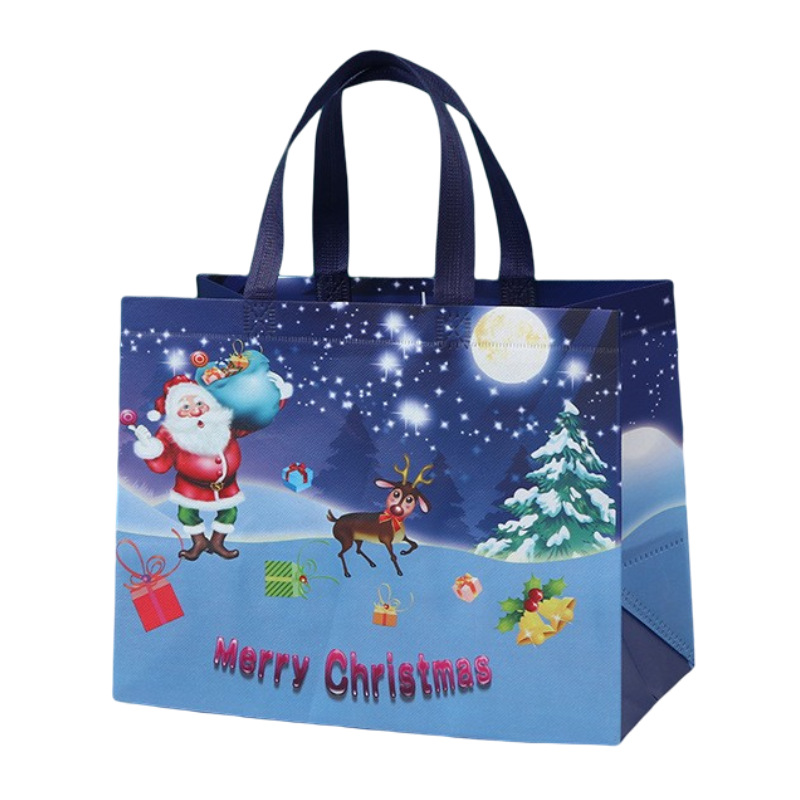 Bolso no tejido de Navidad bolso de mano logotipo personalizado gran película de dibujos animados transfronterizos alta sensación bolsa de embalaje de regalo