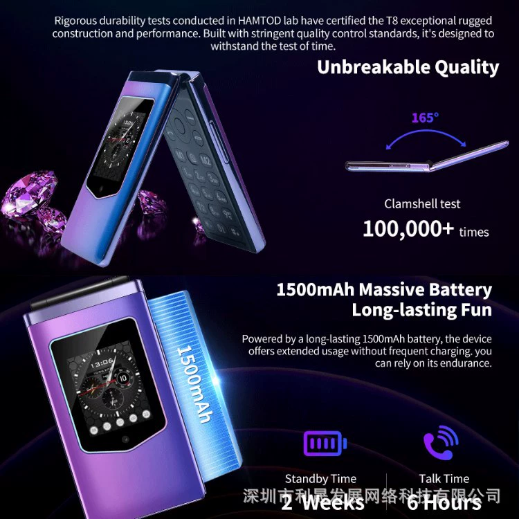 Складной квадрокорр мобильный телефон, 8дюйм, 4G, T8