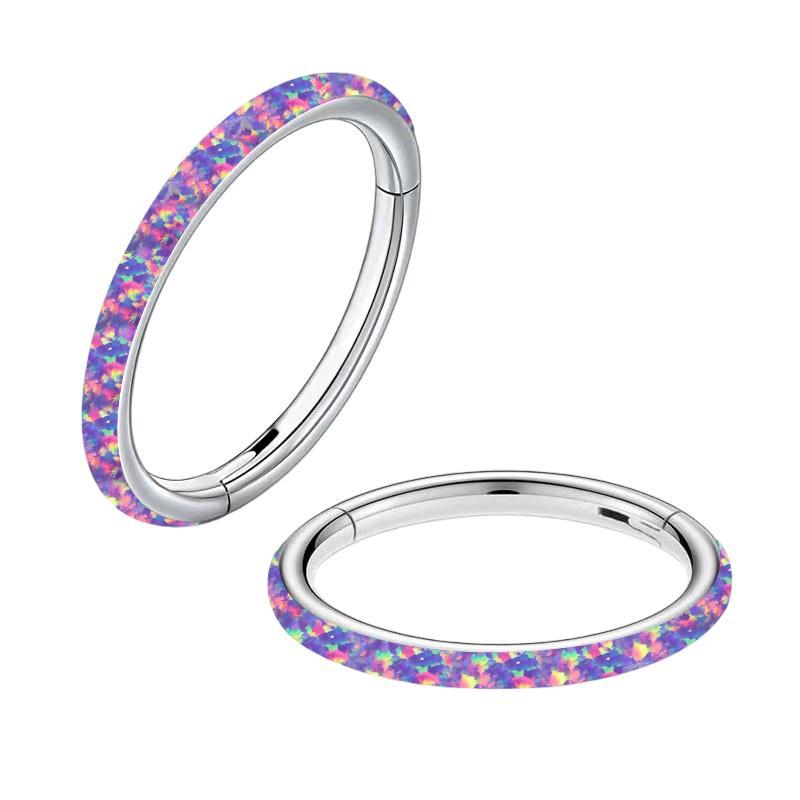 Vendita diretta in fabbrica di orecchini in opale, in acciaio al titanio, con elica, perno, anello piercing multifunzionale per setto nasale_voghion.com