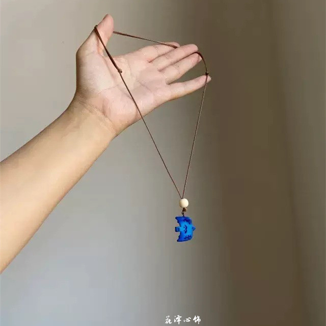 「赭石流纹」民族风棕色圆珠小花项链复古文艺串珠中古显白锁骨链|undefined