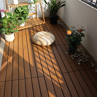 Outdoor Flooring Garden Terrace Self-Laying Anti-Corrosion Wood Plastic Outdoor Courtyard Flooring Co-Extruded Wood Balcony Renovation