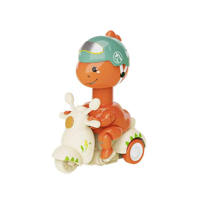 Dinosaurio de dibujos animados para niños compresión de motocicleta inercia retroceso deslizamiento infantil puzzle coche de juguetes de educación temprana coche lindo