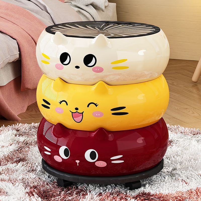Dopamine Cat Trash Can for Home Use 2026 New Model High-End Design with Lid for Living Room, Bedroom, Dormitory with Wheels Dopamine Cat Trash Can for Home Use 2026 New Model High-End Design with Lid for Living Room, Bedroom, Dormitory with Wheels