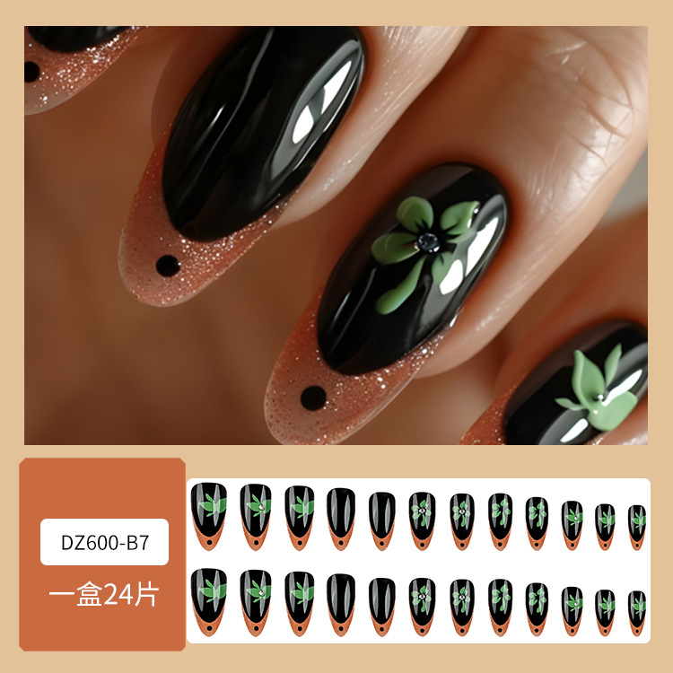 Venta caliente en Europa y América, parche de uñas dulce y fresco con incrustaciones de diamantes, uñas postizas de comercio exterior desmontables, piezas de uñas de uso transfronterizo terminadas image 62