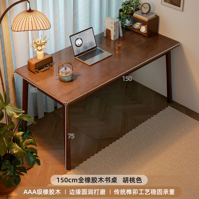 Escritorio de madera sólida, mesa de estudio para estudiantes caseros, escritorio de dormitorio pequeño para adultos, mesa de comedor de computadora medieval