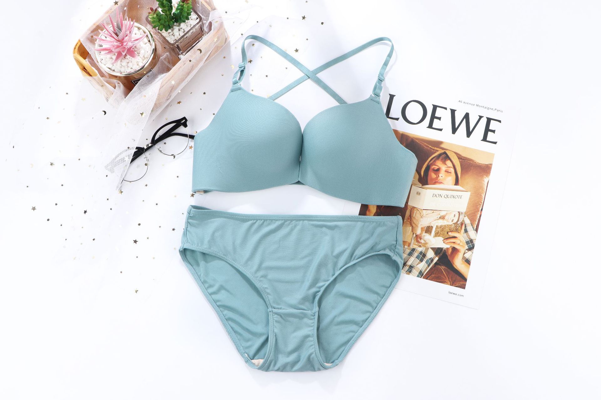 Sin aros, sin botones frontales, sin costuras, ropa interior femenina