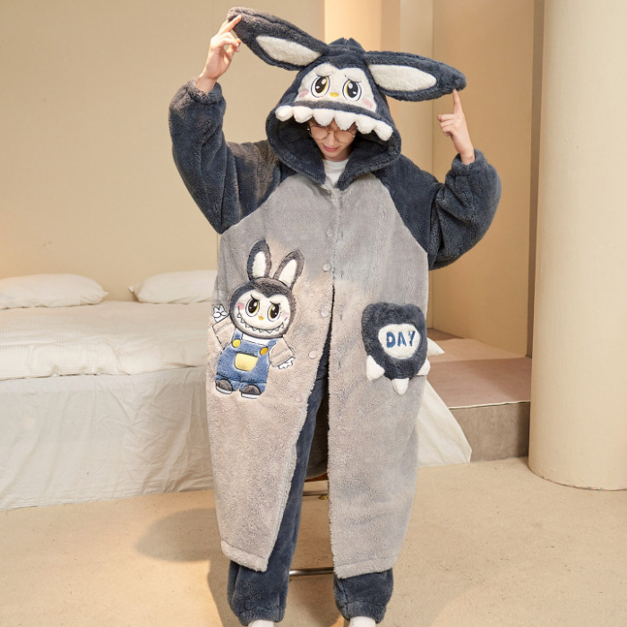 2025 pijamas de invierno para hombres gruesos coral vello de coral juvenil de tamaño grande 200 kg de franela de dibujos animados ropa de dormir conjunto de ropa para el hogar