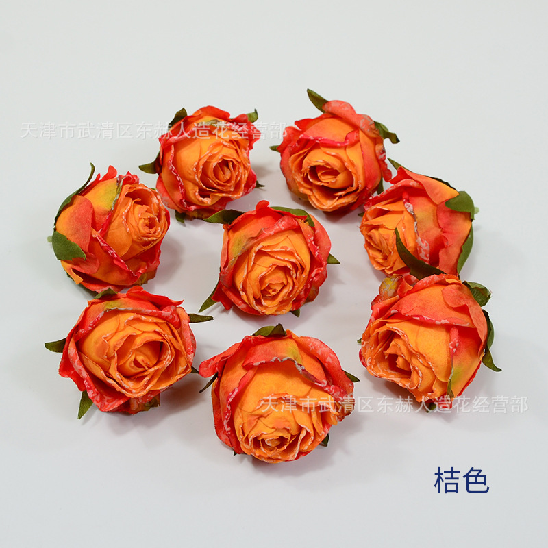 雪花バラのトランペットをシミュレートする6cm焦辺バラの花の頭の結婚式の花の壁の生け花の花嫁の手の花の束の生け花|undefined