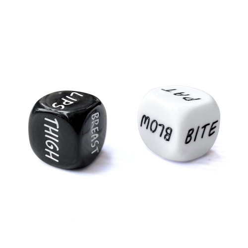 SM Foreign Trade Fun Black and White Sub English Word Dice One Pair Gift Sex Toy Sex Props Manufacturer 