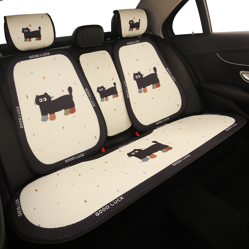 Car Rear Center Armrest Box Pad, Universal Cartoon Hello Kitty Backrest Pad, Polyester, Easy to Clean, Multiple Colors Available