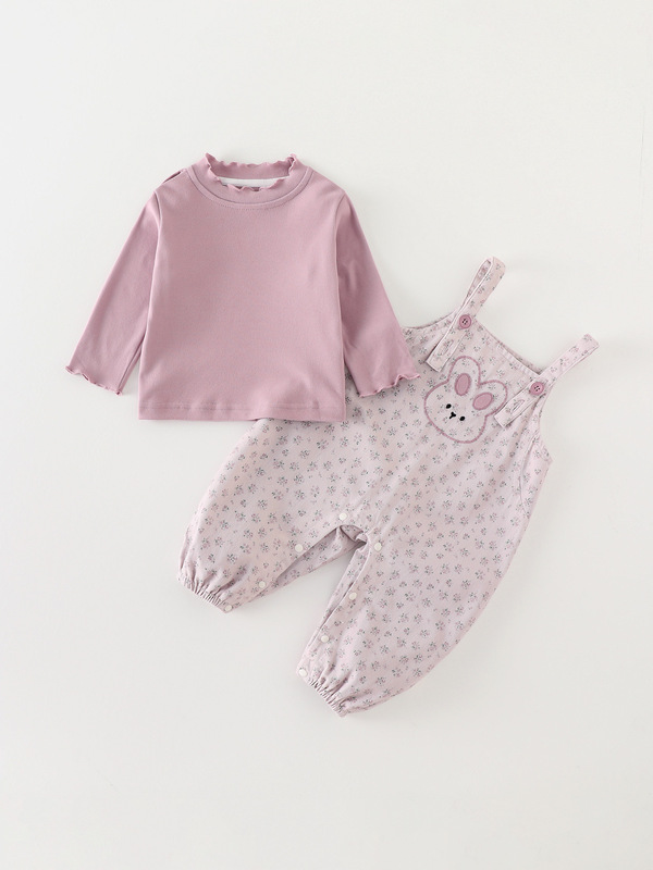 宝宝春秋衣服连体衣婴儿背带裤套装女童上衣小月龄周岁外出满月服|undefined