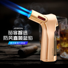 高颜值新款四直冲打火机小焊枪带雪茄钻点艾灸点雪茄点火器跨境