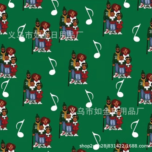 2025跨境新品Santa Claus wrapping paper黑色圣诞老人包装纸|undefined