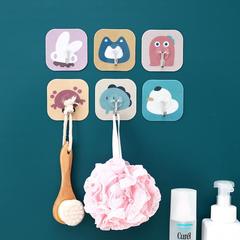 Adhesive Hook for Wall and Door, No-Hole Hook for Kitchen and Bathroom, Self-Adhesive, Creative Cartoon Design, Invisible Hook, Wholesale