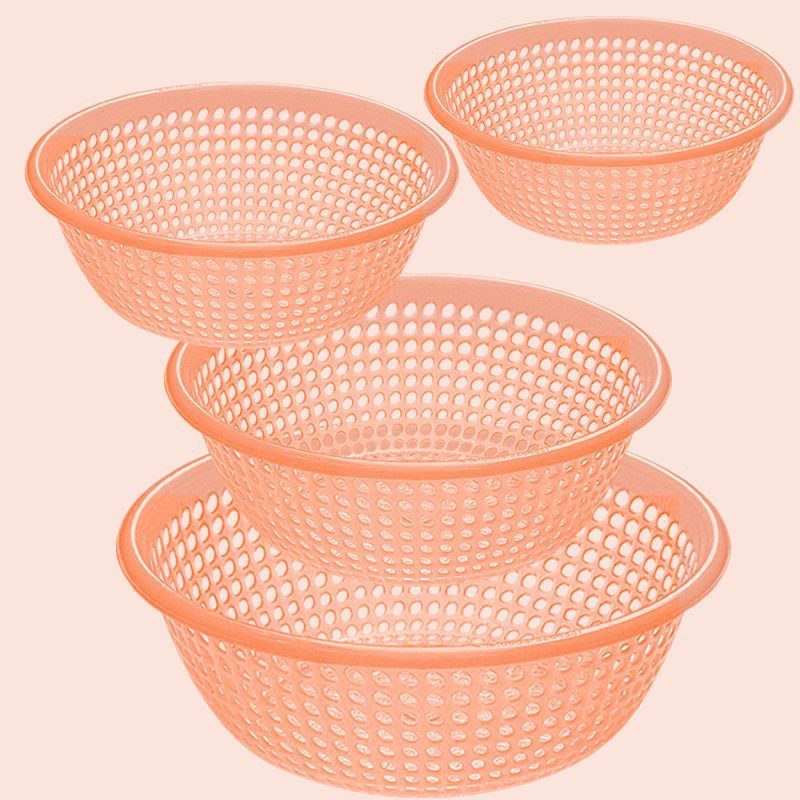 プラスチックふるい排水バスケット大型家庭用野菜洗いバスケット野菜洗いボウル果物洗いふるいキッチン厚みのある果物バスケット|undefined