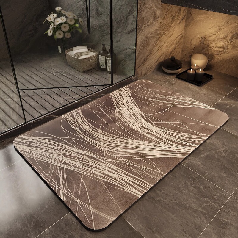 Simple Diatom Mud Floor Mat Bathroom Absorbent Bathroom Quick-Drying Door Carpet Non-Slip Foot Mat Stain-Resistant Entrance Door Mat