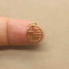 Copper accessory handmade, pendant, bracelet, 18 carat, golden color, Chinese style