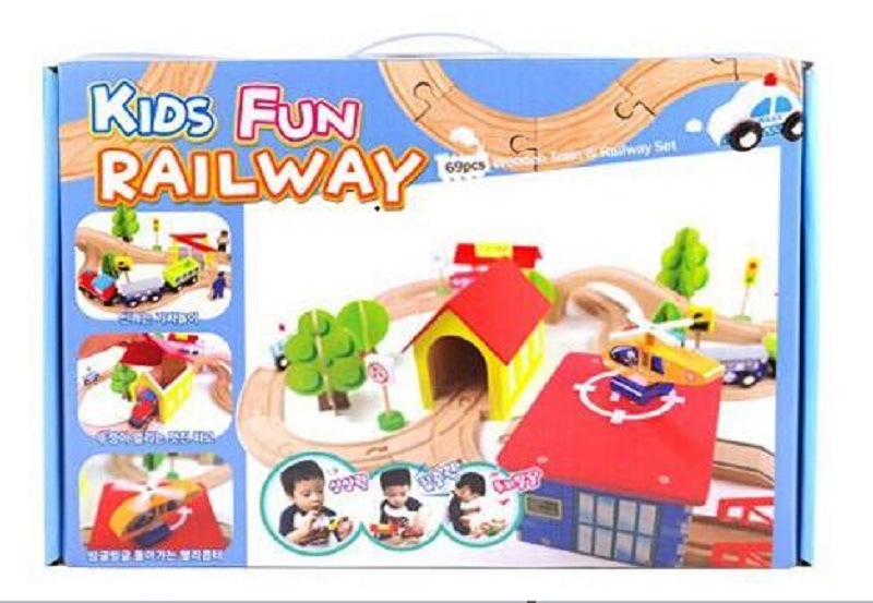 Tren para niños CPC 140 piezas de tren de alta velocidad tren pequeño vagón de madera juguetes educativos ensamblados para niños y niñas