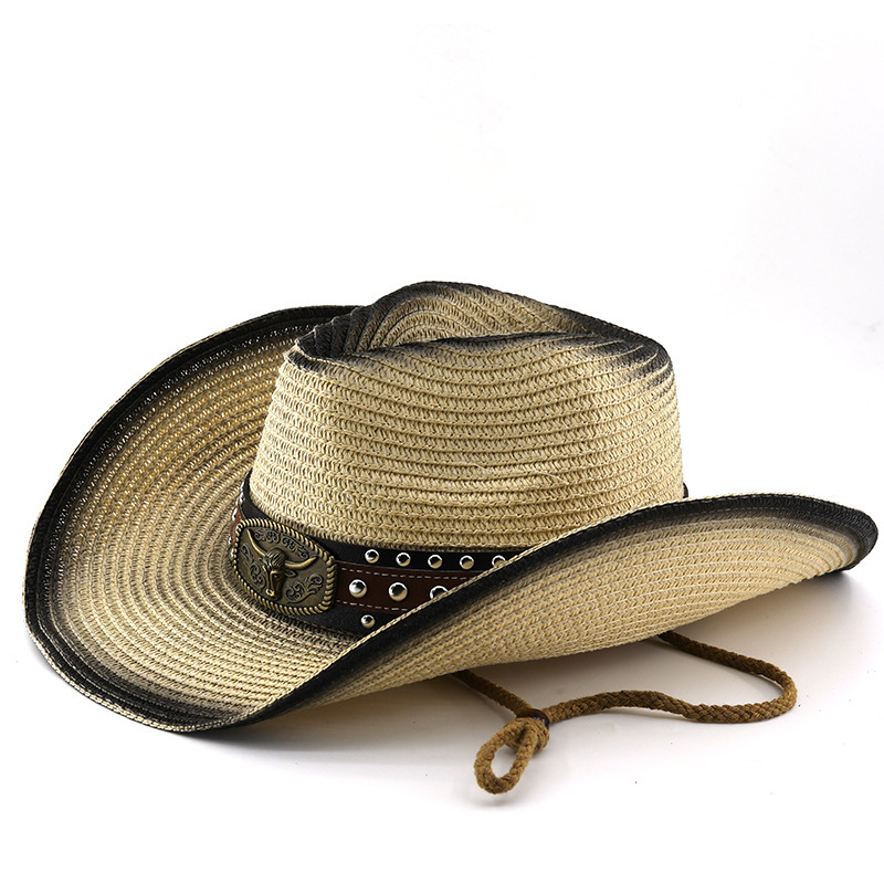 Nuevo sombrero de paja de protección solar al aire libre frente al mar amazon sombrero de playa pintado para hombres y mujeres sombrero de pesca