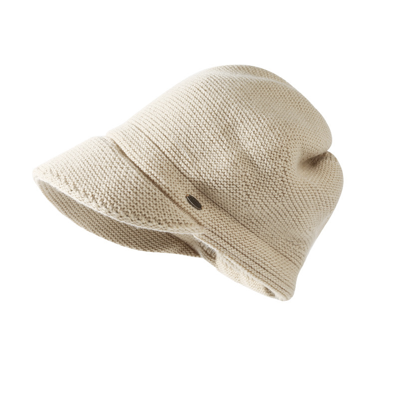 秋冬保温ニット帽女性シンプル大頭囲すっぴん帽子韓系顔を隠しています。