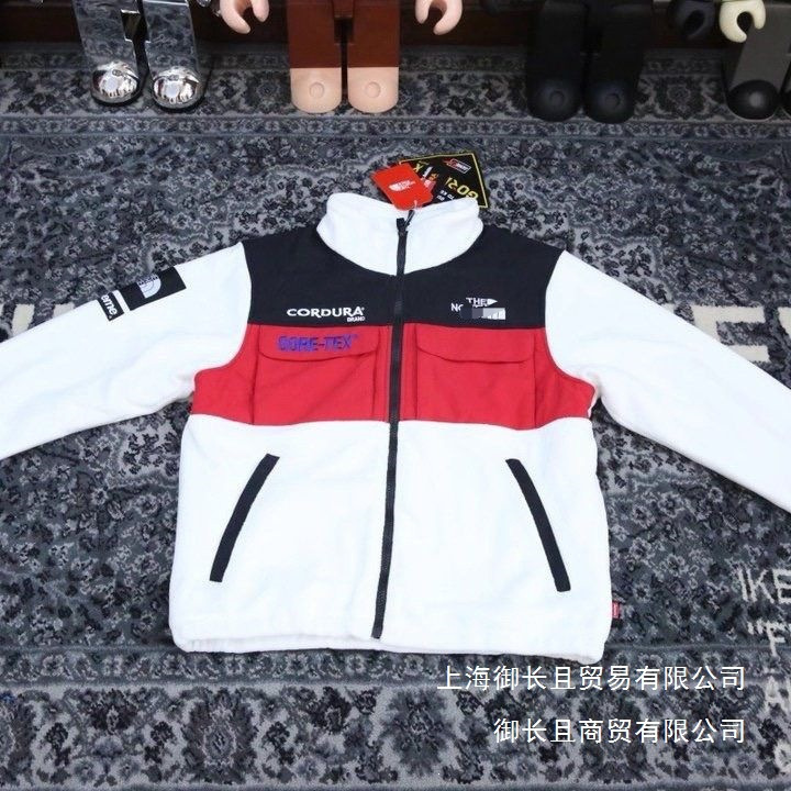 Sup Tnf Collaboration Double Fleece Jacket Waterproof Fabric Unisex Warm Embroidered White Wholesale