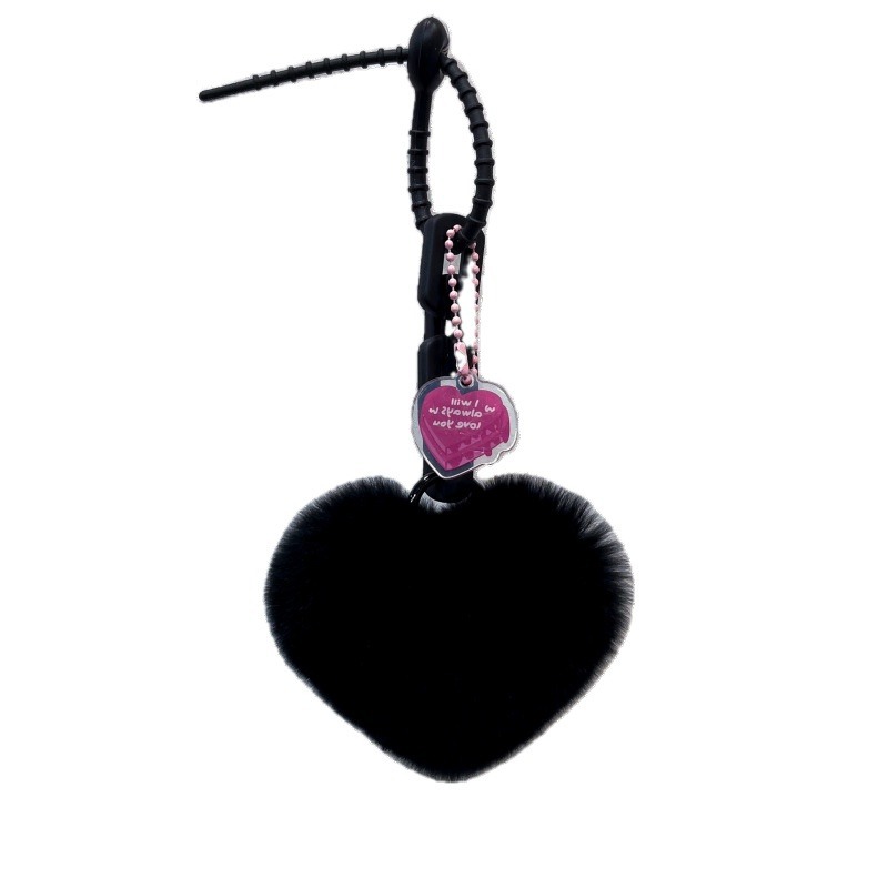 Creativo de silicona real Rex conejo piel amor cadena llavero mochila colgante pareja adornos cadena dominante del coche