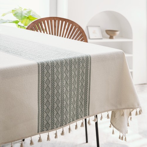 Nordic fabric tablecloth ins Xiaohongshu internet celebrity tassel tablecloth coffee table modern cover cloth high-end