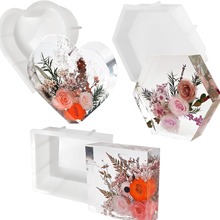 跨境热销diy滴胶模具大号正方长方爱心摆件硅胶模具家居滴胶摆