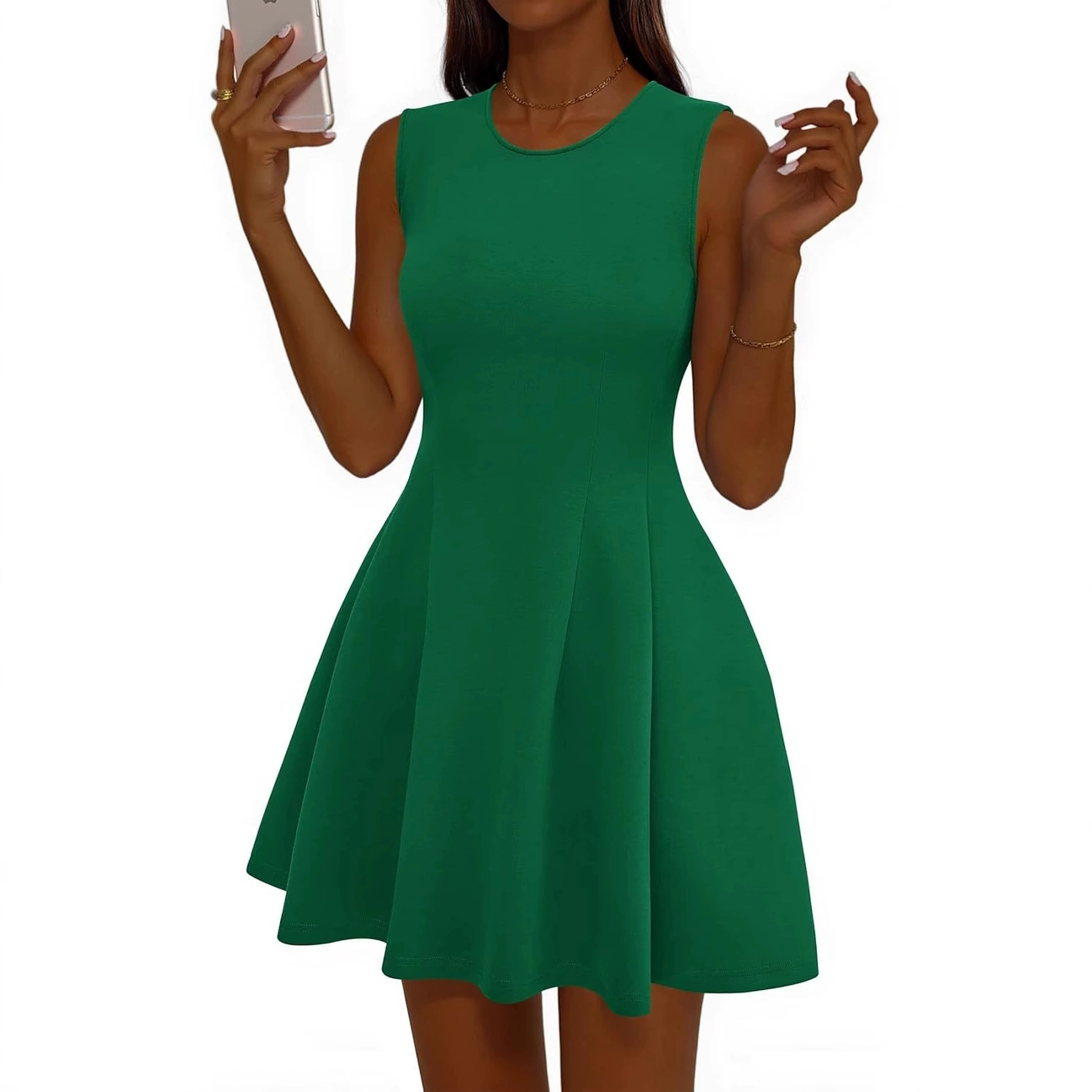 Женское короткое платье Amazon 2025 Элегантное платье-футляр без рукавов для коктейльных вечеринок