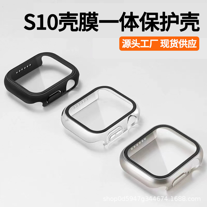 Suitable for All Series of Apple Watches + Tempered Glass Protective Case Iwatch49Ultra Multi-Color Watch Case Hard Case