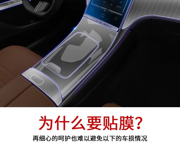 Suitable for 25 Models of Mercedes-Benz Gls450/Gle350 Interior Film, Navigation Screen, Gear Shift, Air Conditioning Film, High-Definition Film, Tpu