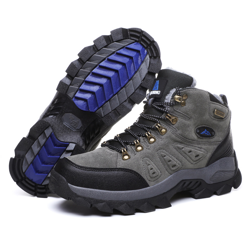 Zapatos de montaña al aire libre para hombres zapatos de montaña antideslizantes y resistentes al desgaste zapatos de montaña de cruce amortiguación ligera con piedra de veludo