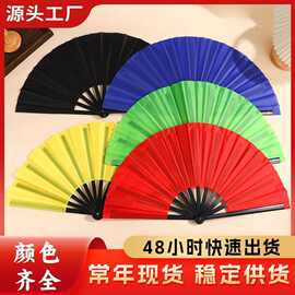 中国风复古13英寸塑料太极功夫扇子表演舞蹈道具折叠武术双面