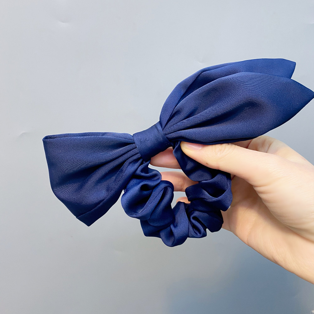 Fashion Pleated Solid Color Bow Hair Scrunchies display picture 5