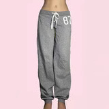 New Y2K fashion casual digital printing elastic waist jogging pants straight women's clothing